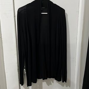 Open front black cardigan
